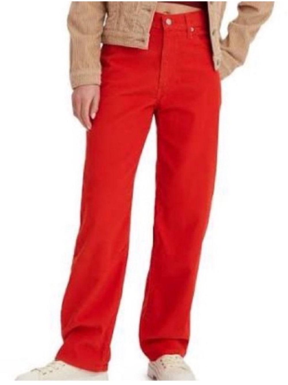 Levi’s 25 x 31 Jeans ‘94 Baggy in Valiant Poppy orange / red Corduroys NWT